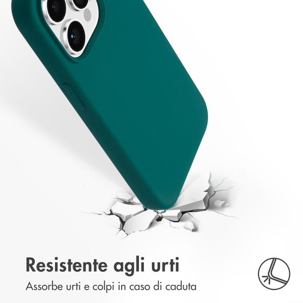 Accezz Cover in silicone liquido con MagSafe Apple iPhone 15 Pro - Forest Green