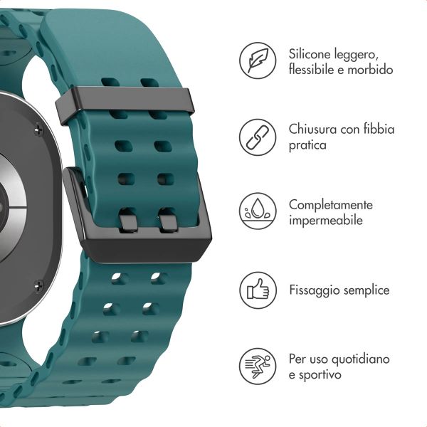 imoshion Cinturino Ocean in silicone Samsung Galaxy Watch 8 (40/44mm) / Classic (46mm) - Verde scuro