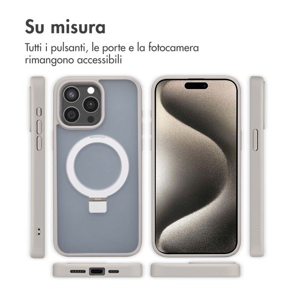 Accezz Cover con anello e supporto con MagSafe Apple iPhone 15 Pro Max - Grigio