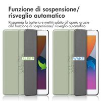 imoshion Cover Trifold Design Apple iPad 9 (2021) 10.2 pollici / iPad 8 (2020) 10.2 pollici / iPad 7 (2019) 10.2 pollici - Floral Green