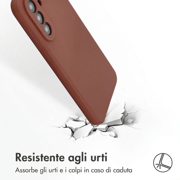 Accezz Cover Posteriore in Silicone Liquido Samsung Galaxy A37 (5G) - New Tea Brown