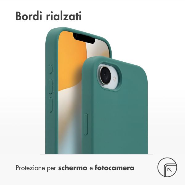 Accezz Cover in silicone liquido con MagSafe Apple iPhone 17e / 16e - Verde scuro