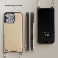 Selencia Cover per telefono Nova con cordino e portacarte Apple iPhone 16 Pro Max - Beige