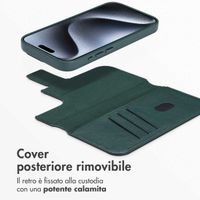 Accezz Cover in pelle 2 in 1 con MagSafe Apple iPhone 15 Pro - Cedar Green