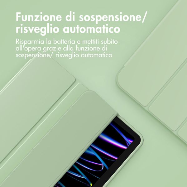 Accezz Cover a libro in silicone Smart Apple iPad Air 11 pollici (2026) M4 / (2025) M3 / (2024) M2 / Air 5 (2022) / Air 4 (2020) - Verde chiaro