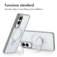 Accezz Cover con anello e supporto con MagSafe Samsung Galaxy S25 Edge - Grigio