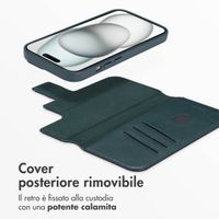 Accezz Cover in pelle 2 in 1 con MagSafe Apple iPhone 15 - Cedar Green