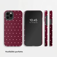 Selencia Cover Posteriore Vivid Apple iPhone 12 (Pro) - Happy Dots Burgundy