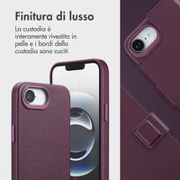 Accezz Cover in pelle 2 in 1 con MagSafe Apple iPhone 17e / 16e - Heath Purple