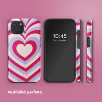 Selencia Cover posteriore Vivid con MagSafe Apple iPhone 15 - Double Hearts Rubine Red Lilac