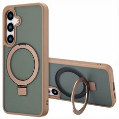 Accezz Cover con anello e supporto con MagSafe Samsung Galaxy S24 Plus - Marrone