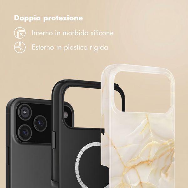 Selencia Cover posteriore Vivid con MagSafe Apple iPhone 18 Pro / 17 Pro - Golden Beige Marble