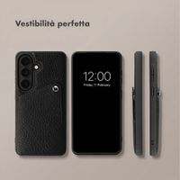 Selencia Cover posteriore Riva con portacarte Samsung Galaxy S26 - Nero
