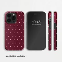 Selencia Cover Posteriore Vivid Apple iPhone 14 Pro - Happy Dots Burgundy