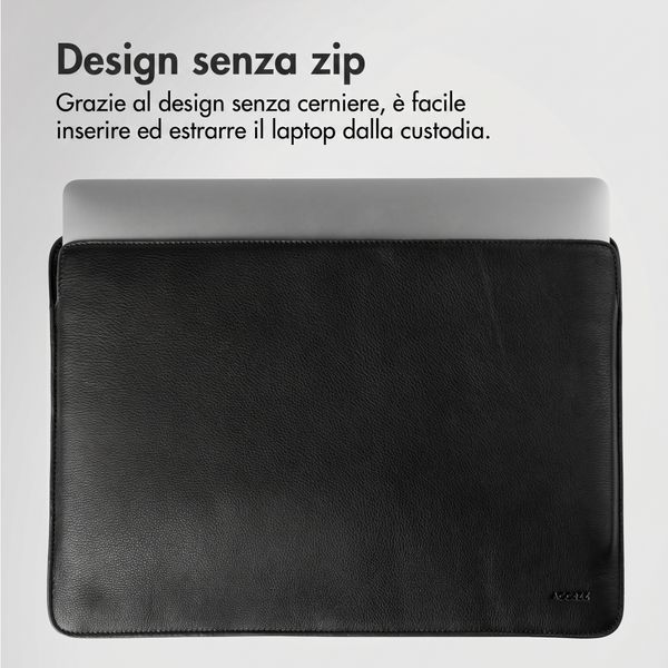Accezz Cover in pelle per Apple MacBook 16 pollici - Laptopsleeve - Nera
