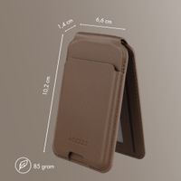 Accezz Portafoglio in pelle magnetico con supporto - Compatibile con Apple Find My - Coffee Brown