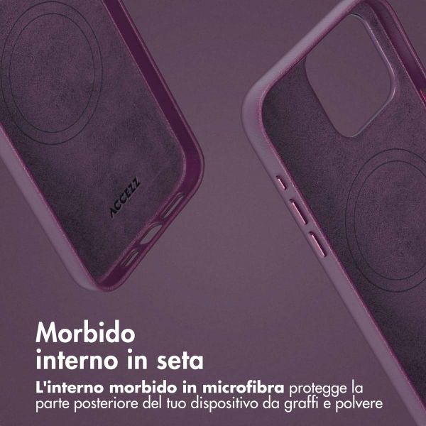 Accezz Cover in pelle 2 in 1 con MagSafe Apple iPhone 15 Pro Max - Heath Purple