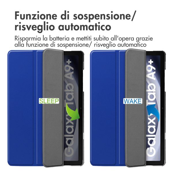 imoshion Cover a libro Trifold Samsung Galaxy Tab A9 Plus - Cobalt Blue