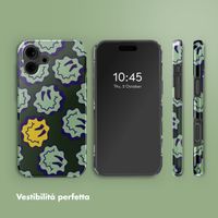 Selencia Cover posteriore Vivid con MagSafe Apple iPhone 16 - Wavy Smiley Green