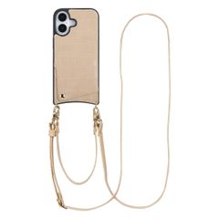Selencia Cover per telefono Nova Croco con cordino e portacarte Apple iPhone 17 - Beige