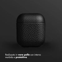 Accezz Cover in vera pelle  Apple Airpods 1 / 2 - Nero