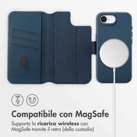 Accezz Cover in pelle 2 in 1 con MagSafe Apple iPhone 17e / 16e - Nightfall Blue