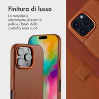 Accezz Cover in pelle 2 in 1 con MagSafe Apple iPhone 16 Pro - Sienna Brown