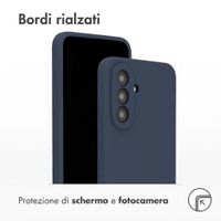 Accezz Cover Posteriore in Silicone Liquido Samsung Galaxy A37 (5G) - Blu scuro