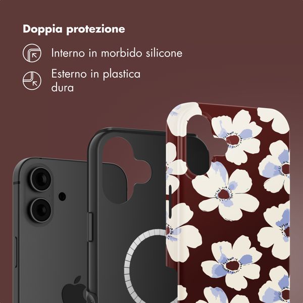 Selencia Cover posteriore Vivid con MagSafe Apple iPhone 16 - Choco Flower Pop