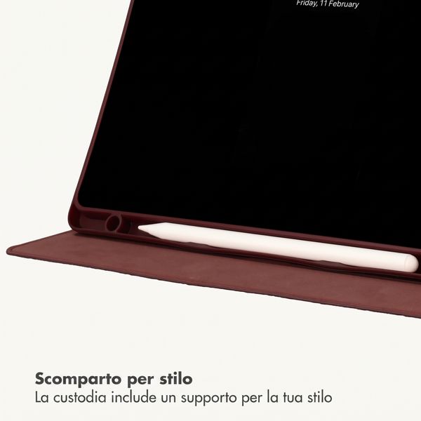 Selencia Custodia a libro Croco Samsung Galaxy Tab A11 Plus / A9 Plus - Burgundy