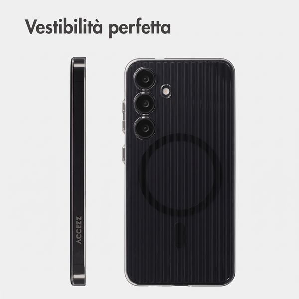 Accezz Cover Lite con MagSafe | Fluted | Samsung Galaxy S24 - Nero