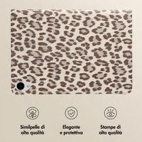 Selencia Libreria Sabi con stampa leopardata Samsung Galaxy Tab S11 - Soft Ivory