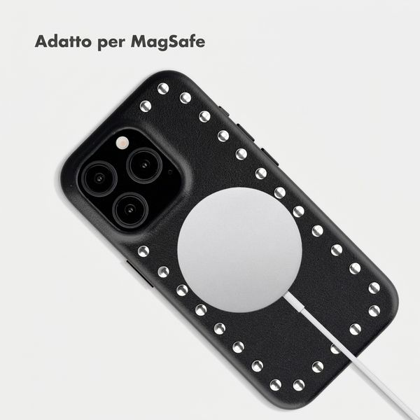 Selencia Cover posteriore Studs con MagSafe Apple iPhone 15 Pro - Velvet Black