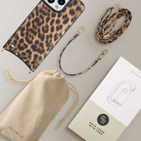 Selencia Cover per telefono Nova con cordino e portacarte Apple iPhone 15 Pro Max - Leopard