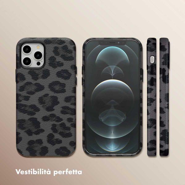 Selencia Cover Sabi Stampa pantera con MagSafe Apple iPhone 12 (Pro) - Midnight Black