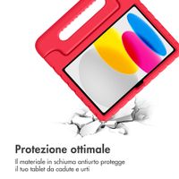 imoshion Cover Posteriore Kidsproof con Maniglia Apple iPad 11 (2025) 11 pollici A16 / iPad 10 (2022) 10.9 pollici - Rosso