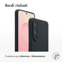 Accezz Cover in silicone liquido con MagSafe Samsung Galaxy S25 Edge - Nero