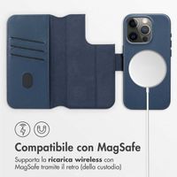 Accezz Cover in pelle 2 in 1 con MagSafe Apple iPhone 15 Pro - Nightfall Blue