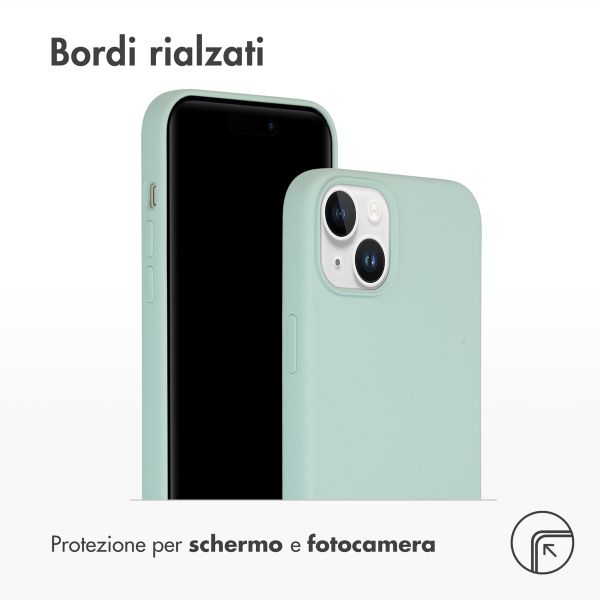 Accezz Cover in silicone liquido con MagSafe Apple iPhone 15 Plus - Sky Blue