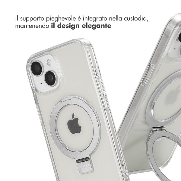Accezz Cover con anello e supporto con MagSafe Apple iPhone 15 - Trasparente