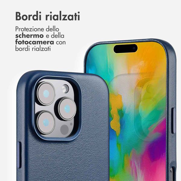 Accezz Cover in Pelle con MagSafe Apple iPhone 16 Pro - Nightfall Blue