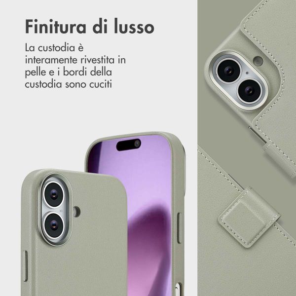 Accezz Cover in pelle 2 in 1 con MagSafe Apple iPhone 17 - Light Grey