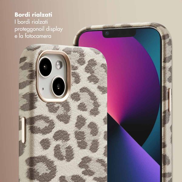 Selencia Cover Sabi Stampa pantera con MagSafe Apple iPhone 13 - Soft Ivory