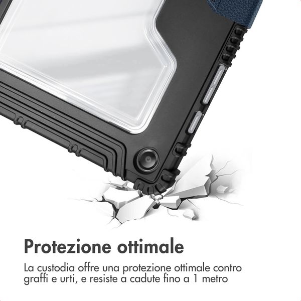 Accezz Libreria a tre ante robusta Samsung Galaxy Tab A9 Plus - Blu scuro