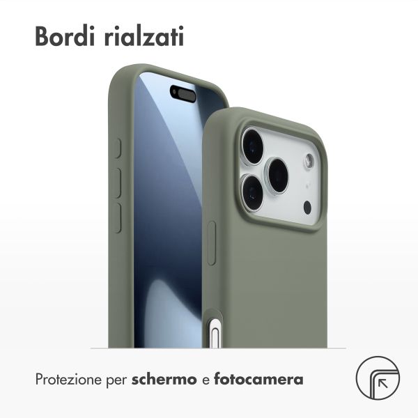 Accezz Cover in silicone liquido con MagSafe Apple iPhone 17 Pro - Cooper Green