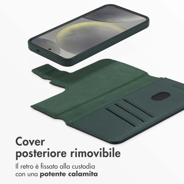 Accezz Cover in pelle 2 in 1 con MagSafe Samsung Galaxy S25 - Cedar Green