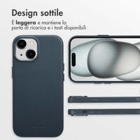 Accezz Cover in Pelle con MagSafe Apple iPhone 15 - Nightfall Blue