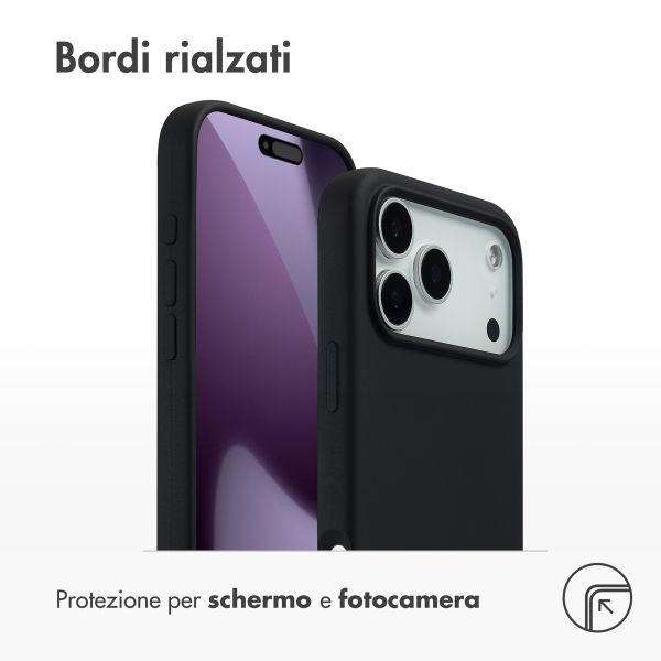 Accezz Cover in silicone liquido con MagSafe Apple iPhone 17 Pro Max - Nero