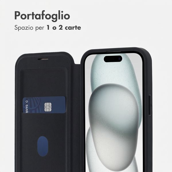 imoshion Bookcase trasparente con MagSafe Apple iPhone 15 - Nero