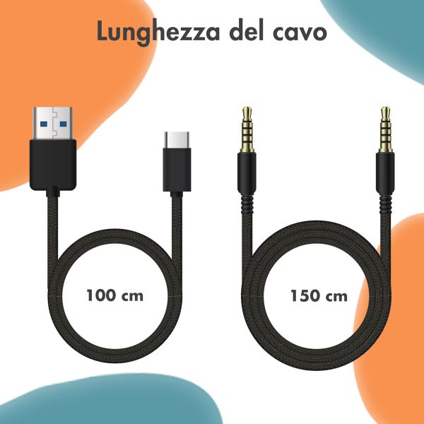imoshion Cuffie Bluetooth Kids Dino - Cuffie per bambini con limitatore di decibel - Cuffie wireless + cavo AUX - Petrol Green / Orange